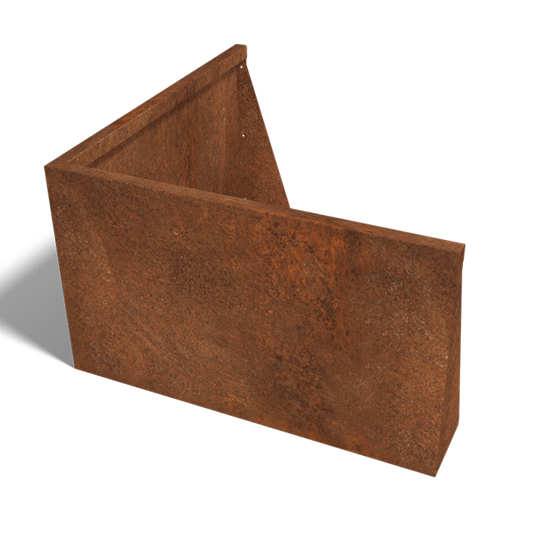 Corten čelični potporni zid vanjski kut 100 x 100 cm (visina 60 cm)