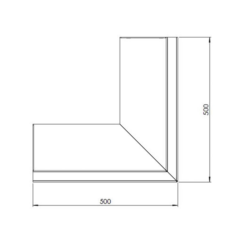 Corten čelični potporni zid vanjski kut 50 x 50 cm (visina 30 cm)