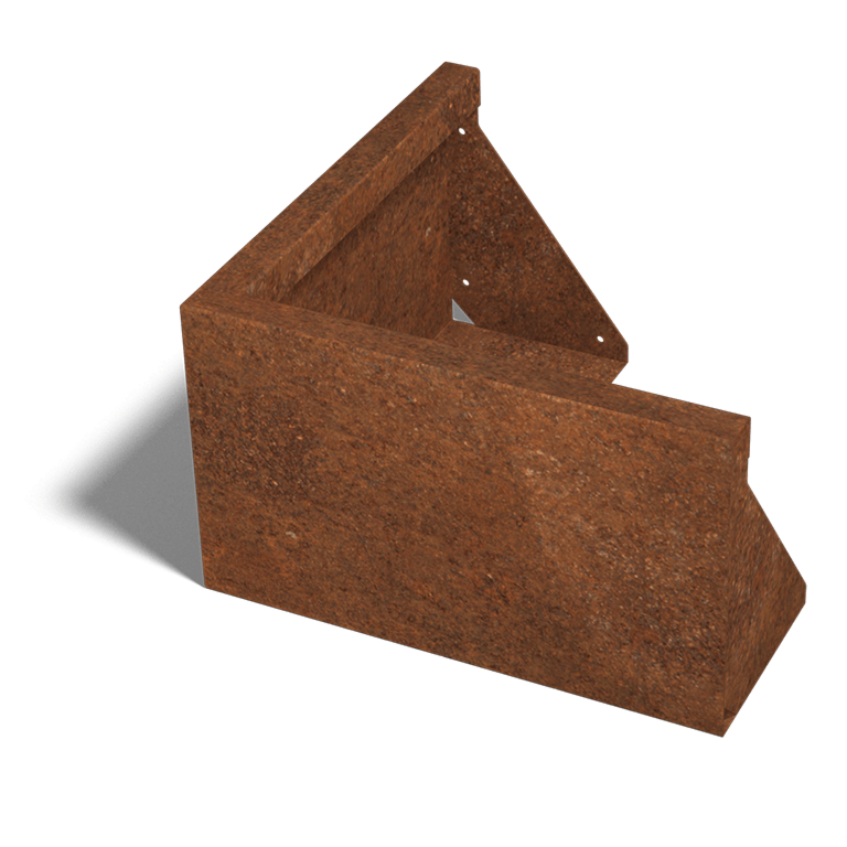 Corten čelični potporni zid vanjski kut 50 x 50 cm (visina 30 cm)