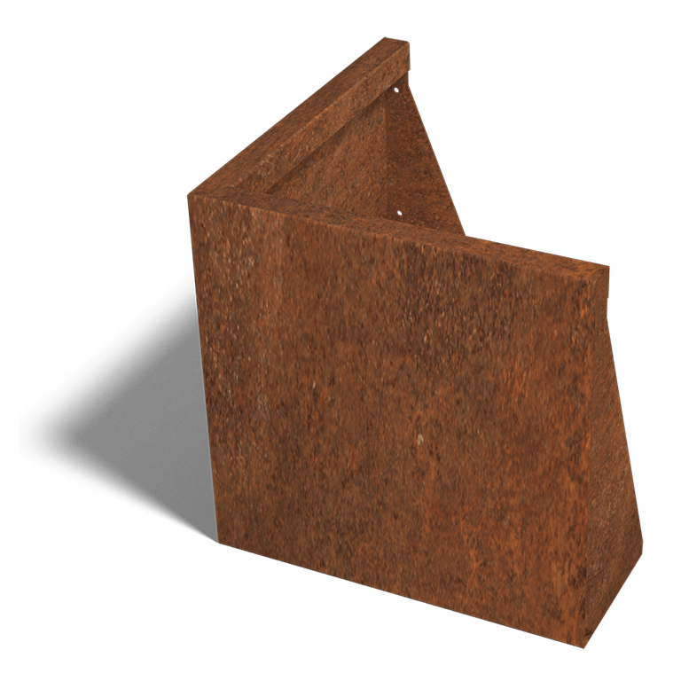 Corten čelični potporni zid vanjski kut 50 x 50 cm (visina 50 cm)