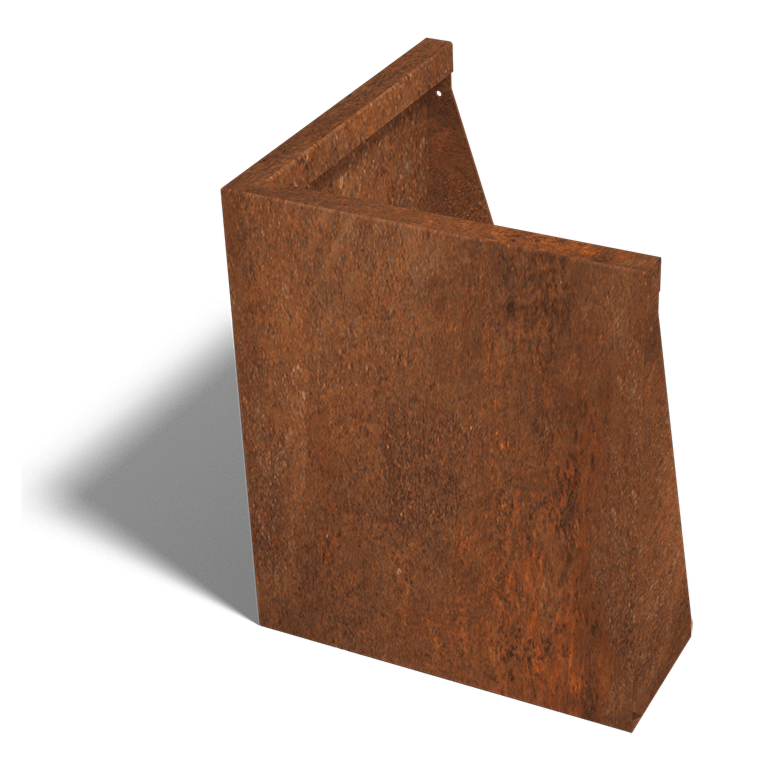 Corten čelični potporni zid vanjski kut 50 x 50 cm (visina 60 cm)
