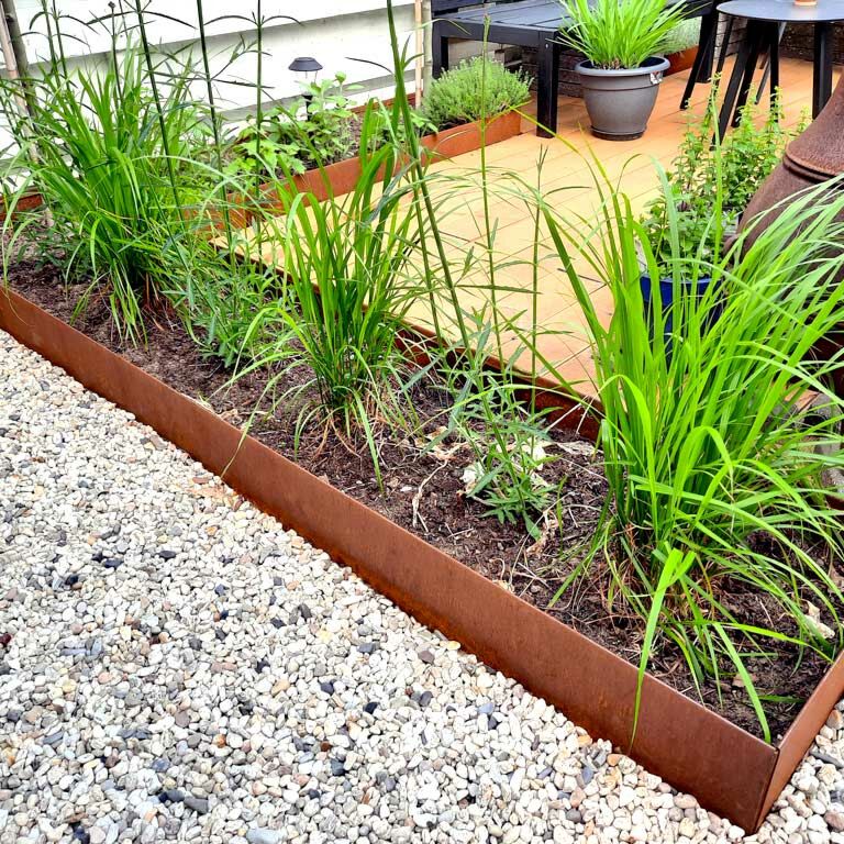 Corten čelične rubnjaci za travnjak izravnato 23 cm (dužina 240 cm)