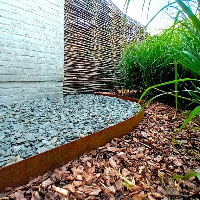 Corten čelične rubnjaci za travnjak ravno 15 cm (duljina 150 cm)