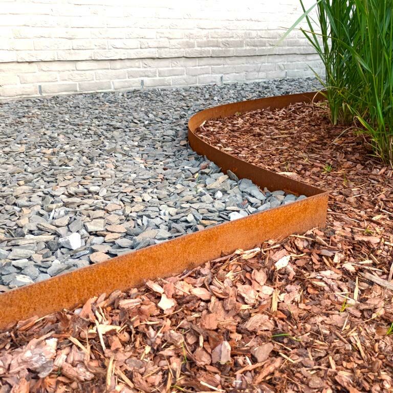 Corten čelične rubnjaci za travnjak ravno 15 cm (duljina 150 cm)