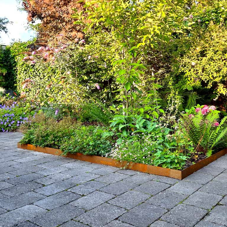 Corten čelične rubnjaci za travnjak ravno 15 cm cijeli set po 15 metara