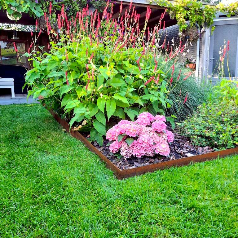 Corten čelične rubnjaci za travnjak ravno 15 cm (duljina 240 cm)