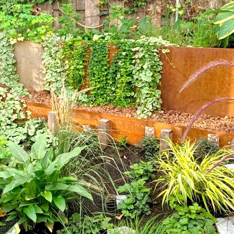 Corten čelične rubnjaci za travnjak ravno 25 cm (duljina 150 cm)