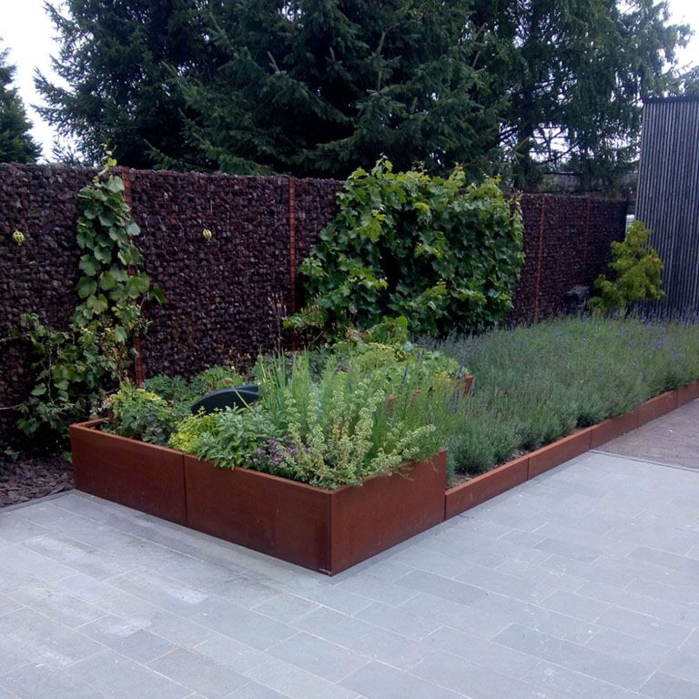 Corten čelični potporni zid ravno 100 cm (visina 30 cm)