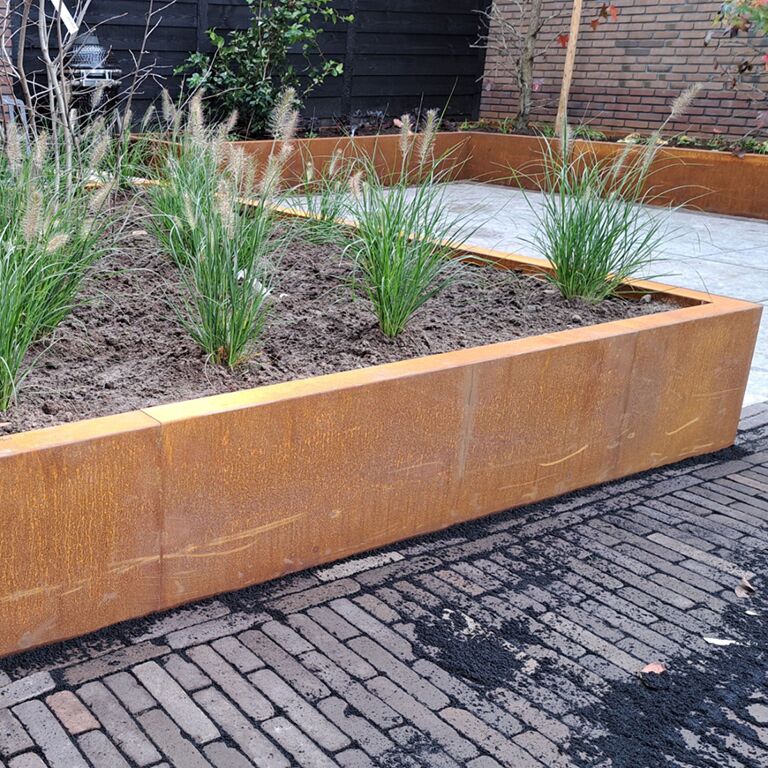 Corten čelični potporni zid ravno 150 cm (visina 40 cm)