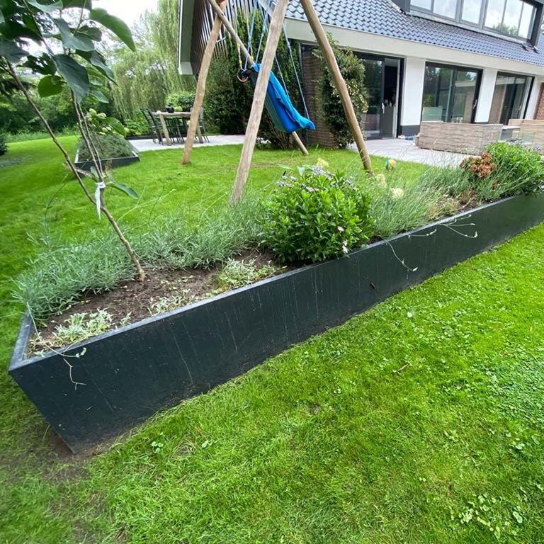 Praškasto lakirane čelični potporni zid ravno 200 cm (visina 50 cm)