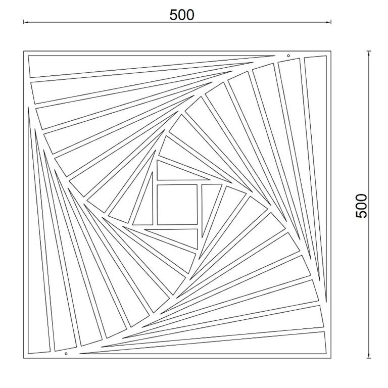 Metalna zidna dekoracija Geometrijski oblici 3.0