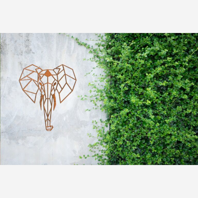 Corten čelična zidna dekoracija Slon 2.0
