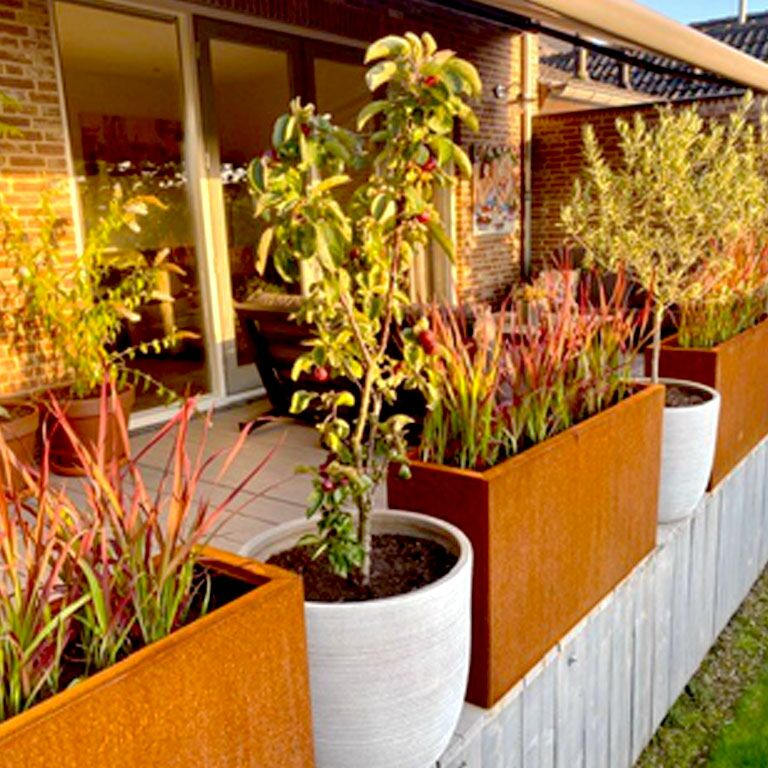 Corten čelična tegla za cvijeće Texas 30 x 120 cm