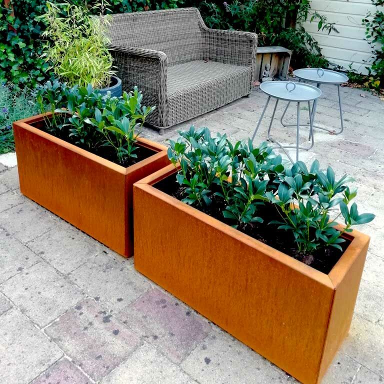 Corten čelična tegla za cvijeće Texas 30 x 80 cm