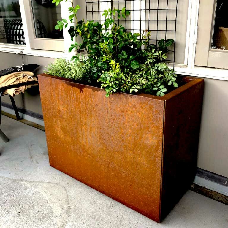 Corten čelična tegla za cvijeće Texas 40 x 80 cm