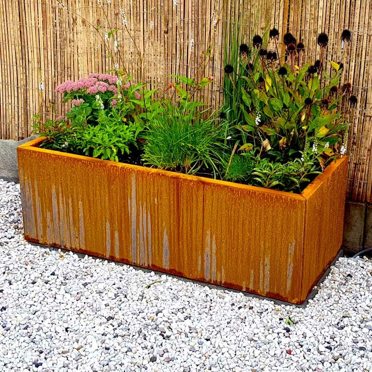 Corten čelična tegla za cvijeće Texas 50 x 120 cm