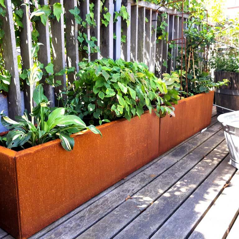 Corten čelična tegla za cvijeće Texas xxl 200 x 30 cm