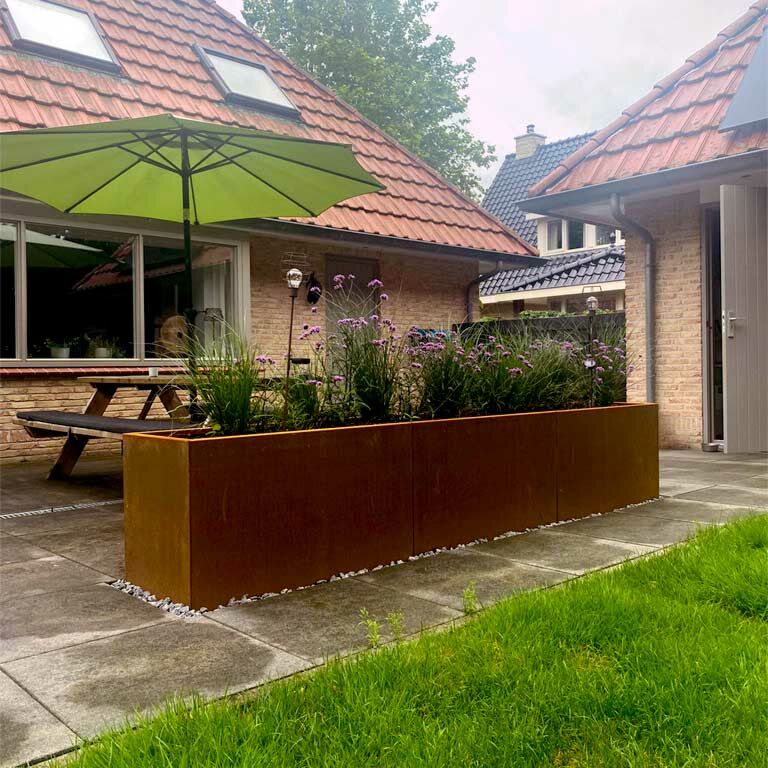 Corten čelična tegla za cvijeće Texas xxl 300 x 50 cm