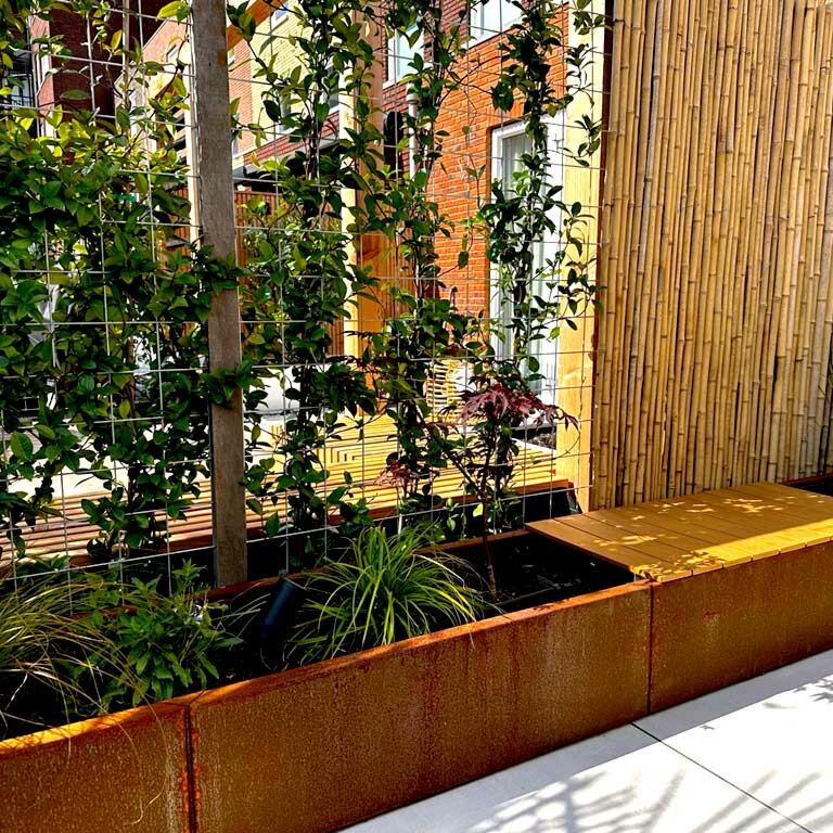Corten čelična tegla za cvijeće Texas xxl 500 x 60 cm