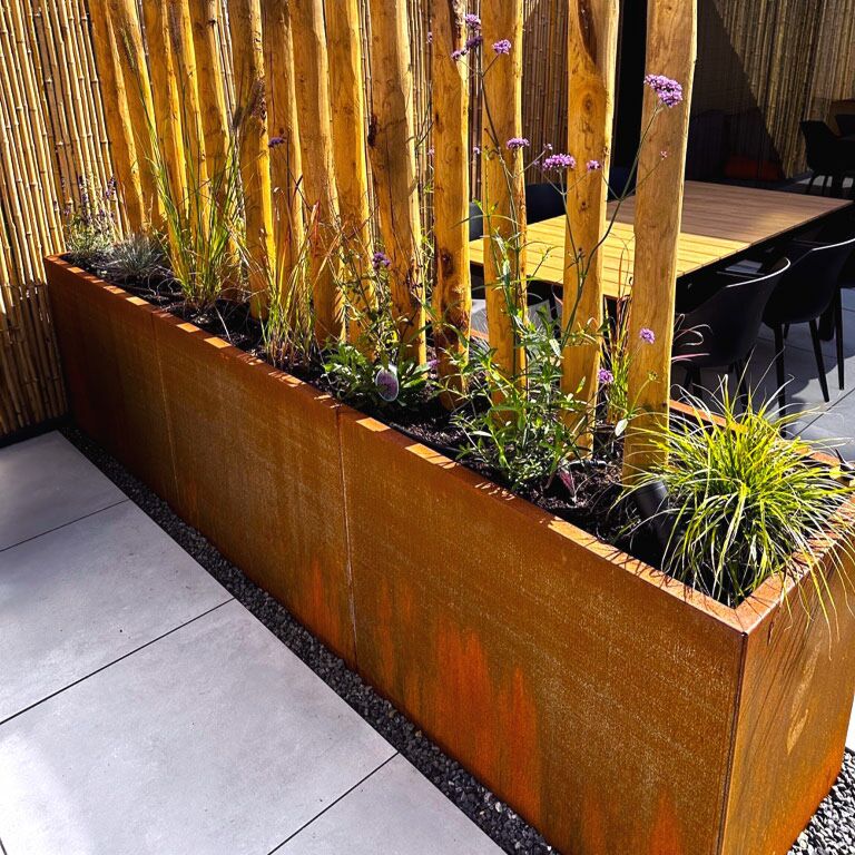 Corten čelična tegla za cvijeće Texas xxl 300 x 60 cm