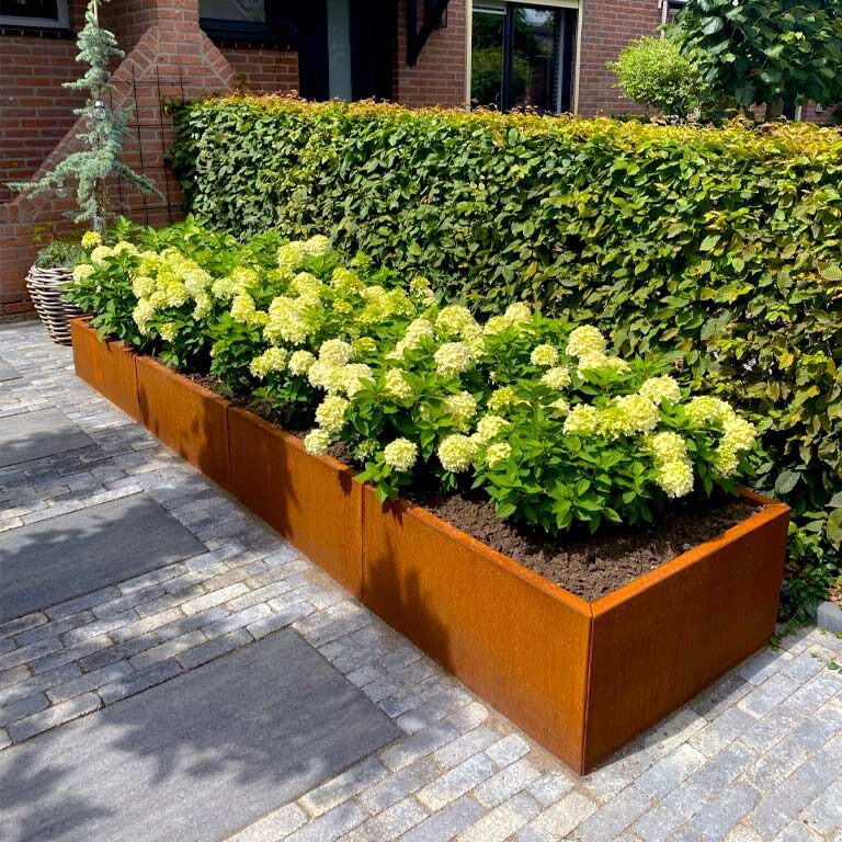 Corten čelična tegla za cvijeće Texas xxl 400 x 30 cm