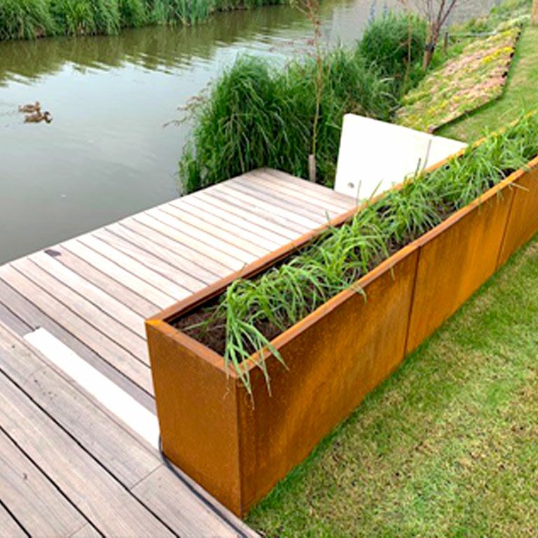 Corten čelična tegla za cvijeće Texas xxl 400 x 40 cm
