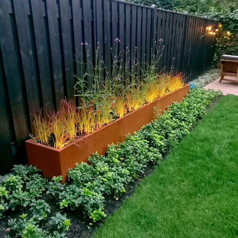 Corten čelična tegla za cvijeće Texas xxl 400 x 50 cm