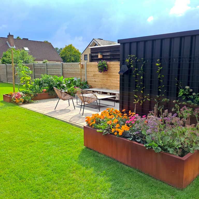 Corten čelična tegla za cvijeće Texas xxl 400 x 80 cm