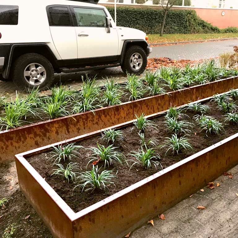 Corten čelična tegla za cvijeće Texas xxl 500 x 80 cm