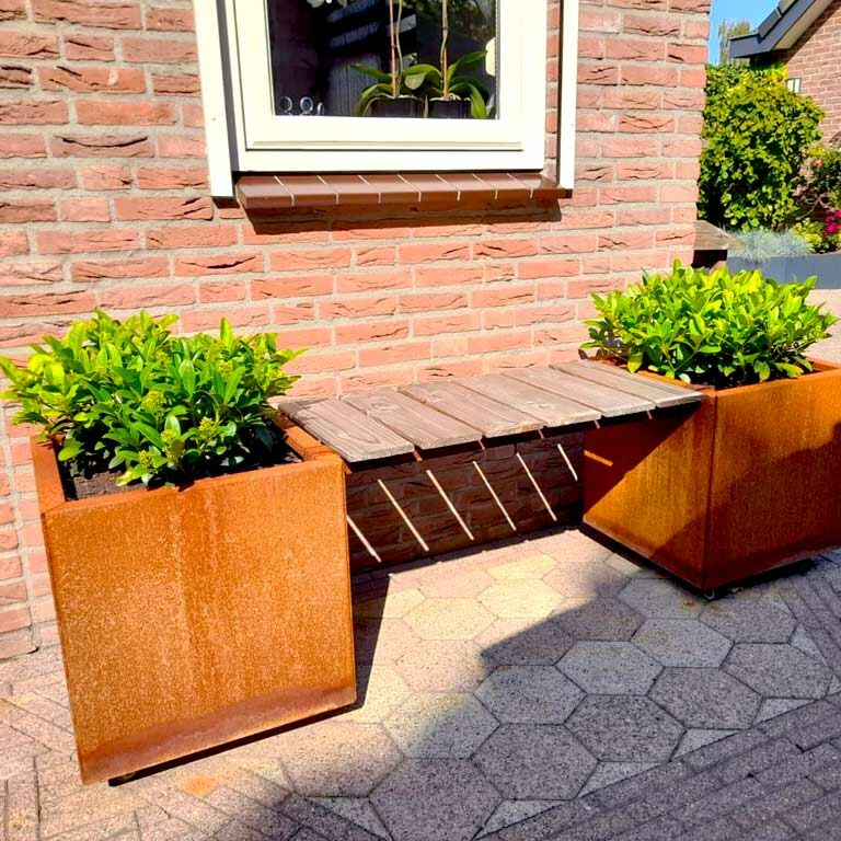 Corten čelične posuda za cvijeće s klupom Vegas Miami