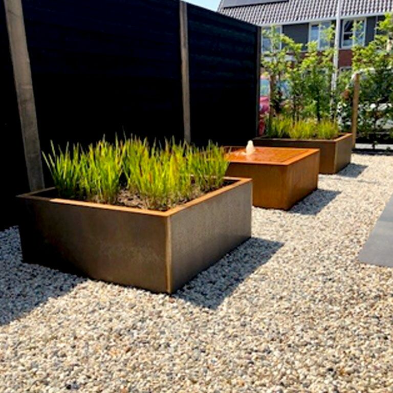 Zavarena corten čelična tegla za cvijeće Montana 100 x 100 x 40 cm
