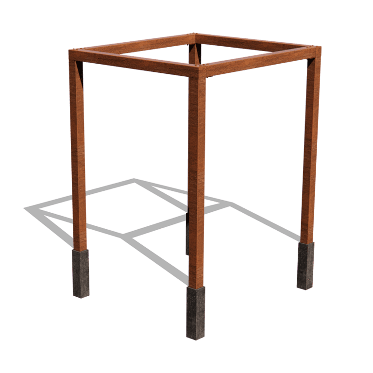 Corten čelična pergola kvadrat sustav 224 x 200 cm