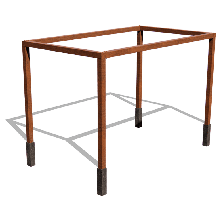 Corten čelična pergola kvadrat sustav 424 x 250 cm