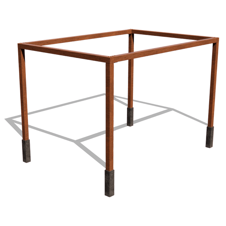 Corten čelična pergola kvadrat sustav 424 x 300 cm