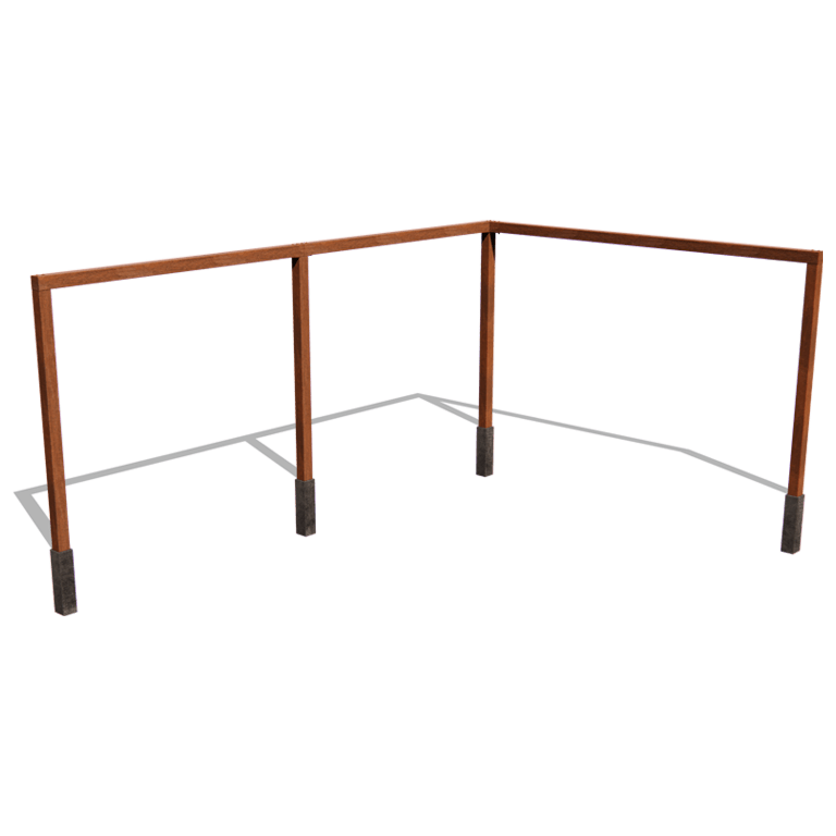 Corten čelična pergola kutni sustavi 600 x 412 cm