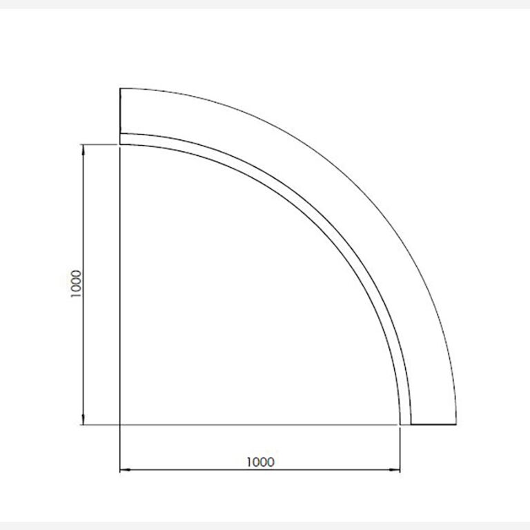 Corten čelični potporni zid unutarnji luk 100 x 100 cm (visina 60 cm)