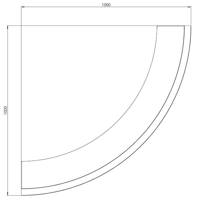 Corten čelični potporni zid vanjski luk 100 x 100 cm (visina 40 cm)