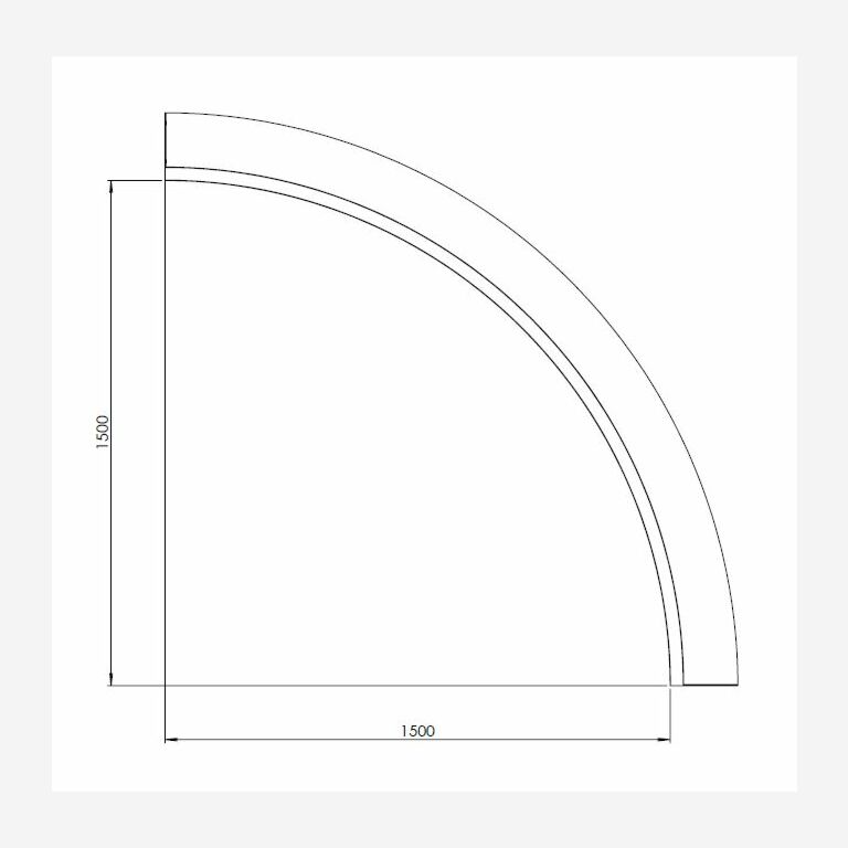 Corten čelični potporni zid unutarnji luk 150 x 150 cm (visina 40 cm)