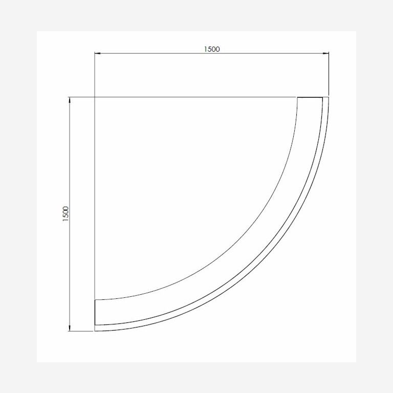 Corten čelični potporni zid vanjski luk 150 x 150 cm (visina 50 cm)