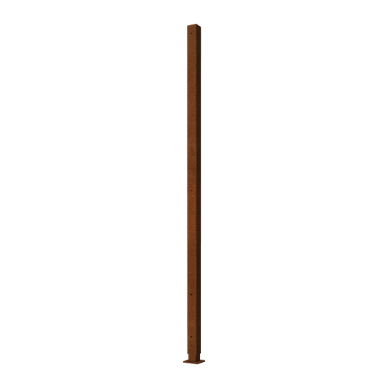 Corten čelični stup kut s ravna baza 190 x 6 x 6 cm