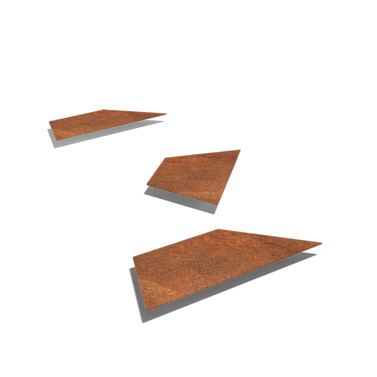 Corten čelična vrtna podna ploča Hexagon HH 50