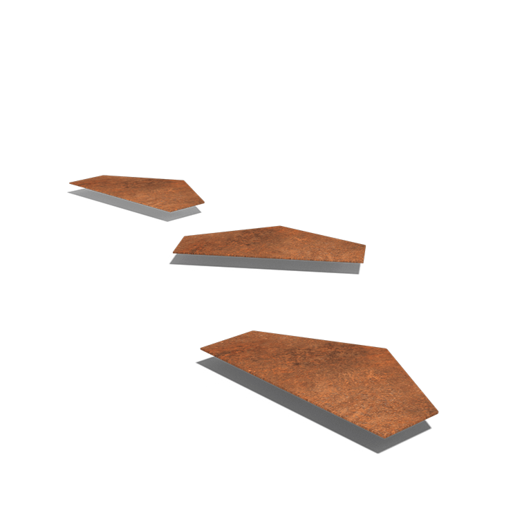 Corten čelična vrtna podna ploča Hexagon HV 50