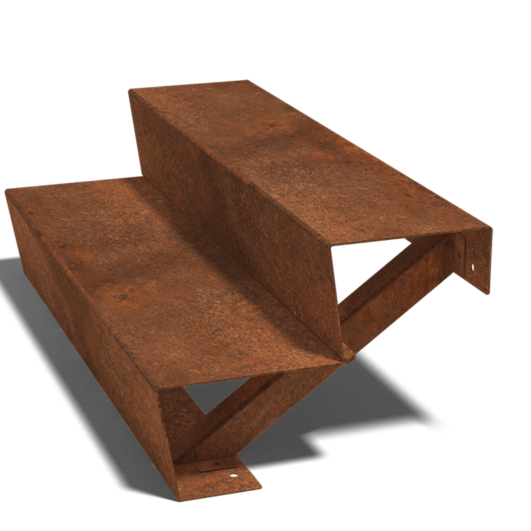 Corten čelične stepenice New York 2-stepenica (širina 100 cm)