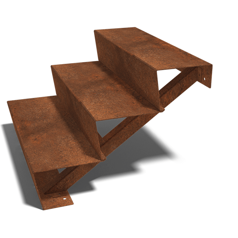 Corten čelične stepenice New York 3-stepenica (širina 120 cm)