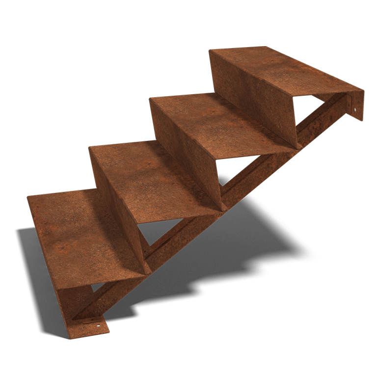 Corten čelične stepenice New York 4-stepenica (širina 100 cm)