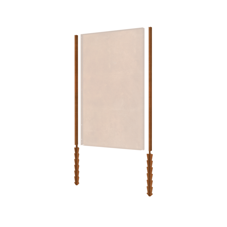 Corten čelični stup ravno s potporni klin 190 x 6 x 3 cm