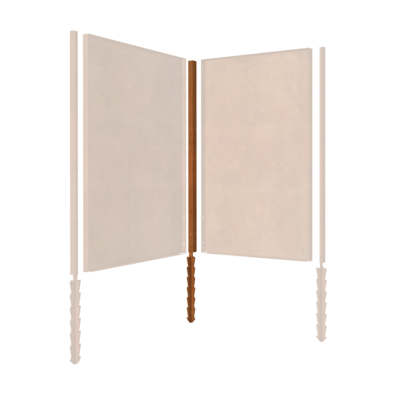 Corten čelični stup kut s potporni klin 190 x 6 x 6 cm