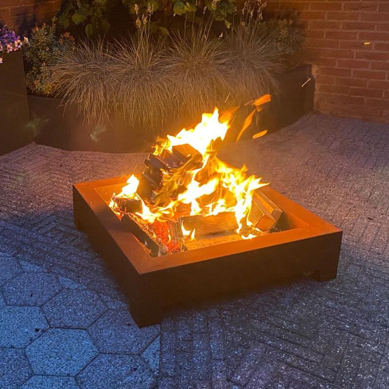 Corten čelična posuda za vatru Detroit (Kvadrat)