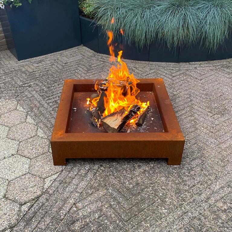 Corten čelična posuda za vatru Detroit (Kvadrat)