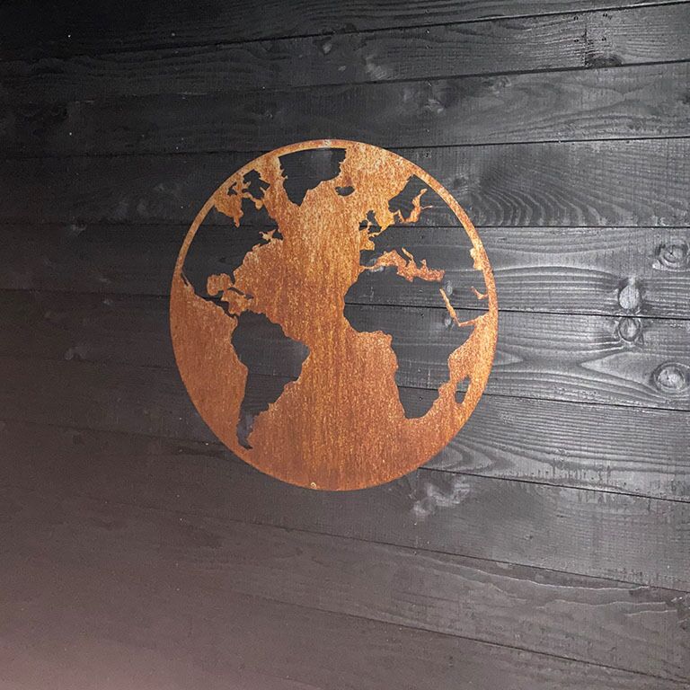 Corten čelična zidna dekoracija Zemlja